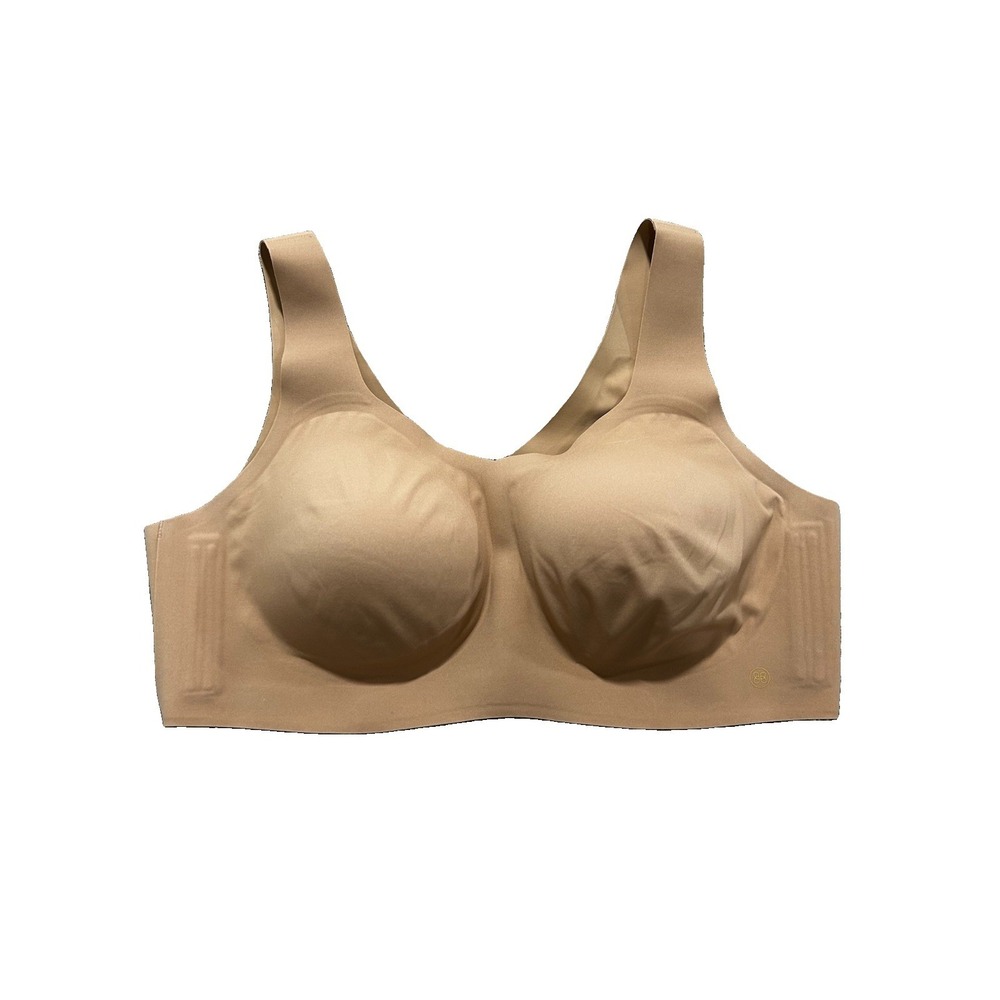 Honeylove Women's 2x SoftForm V-Neck Bra T Shirt Beige Pullover